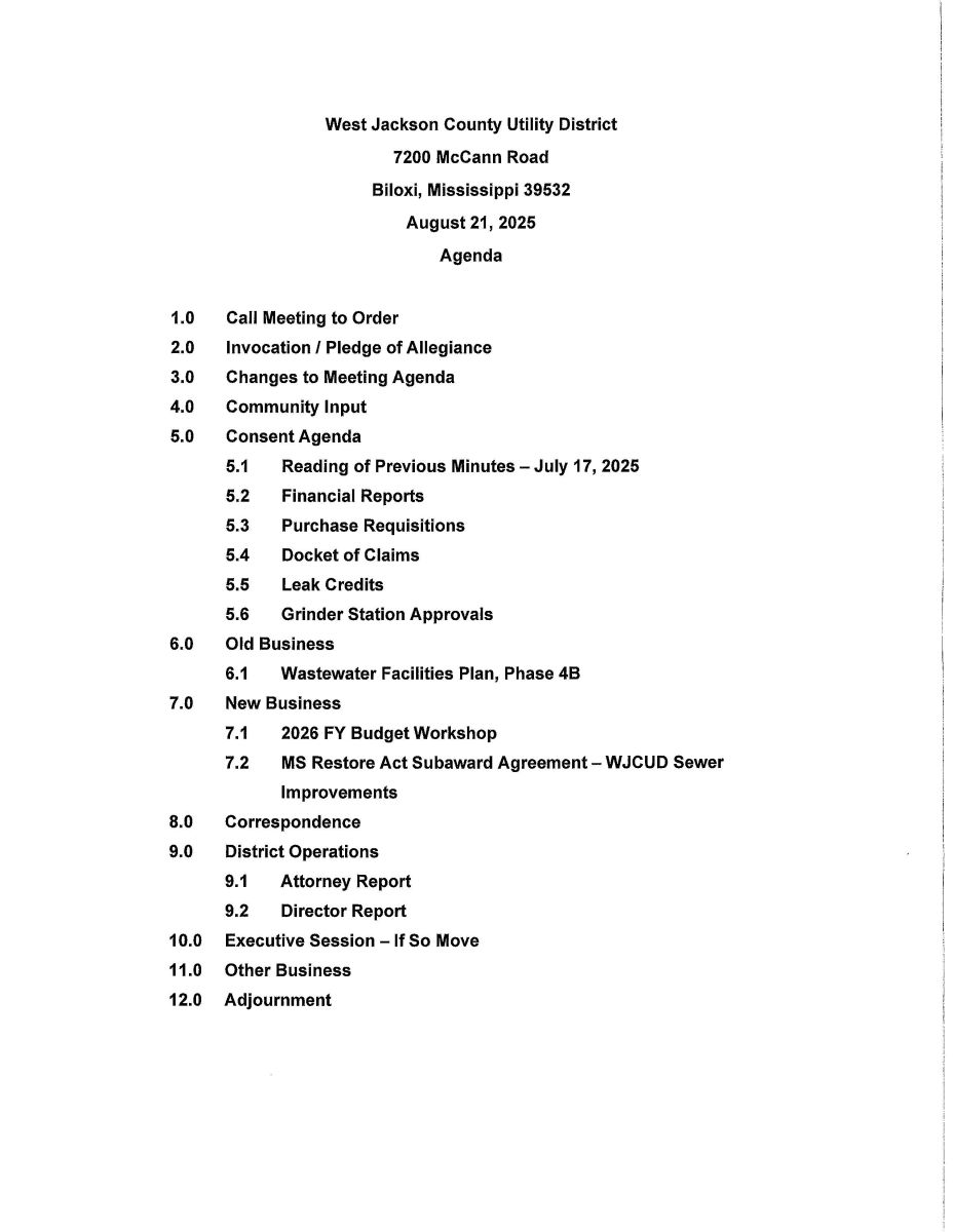 2025 08 21 Agenda